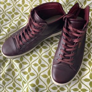 Ecco burgundy tall leather sneaker size 39